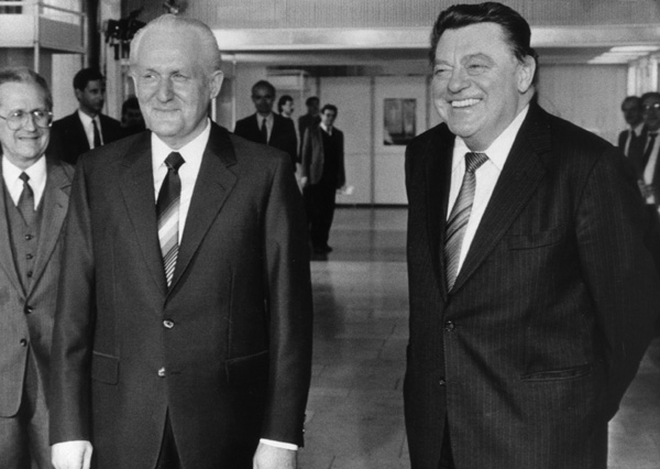 Günter Mittag und Franz Josef Strauß in Bonn (6. April 1984)